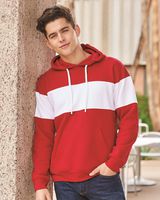 J. America Varsity Fleece Colorblocked Hooded Sweatshirt 8644