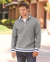 J. America Peppered Fleece Quarter-Zip Sweatshirt 8703