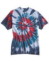 Dyenomite Multi-Color Cut-Spiral Short Sleeve T-Shirt 200T2