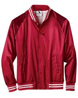 Augusta Sportswear Satin Baseball Jacket Striped Trim 3610