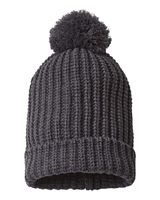 Richardson Chunky Cable with Cuff & Pom Beanie 143R