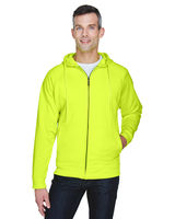 UltraClub Adult Rugged Wear Thermal-Lined Full-Zip Fleece Hooded Sweatshirt 8463