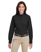 Harriton Ladies' Foundation 100% Cotton Long-Sleeve Twill Shirt With