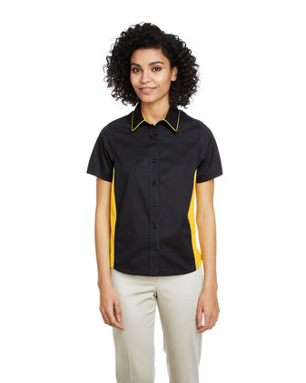 Harriton Ladies' Flash Il Colorblock Short Sleeve Shirt M586W
