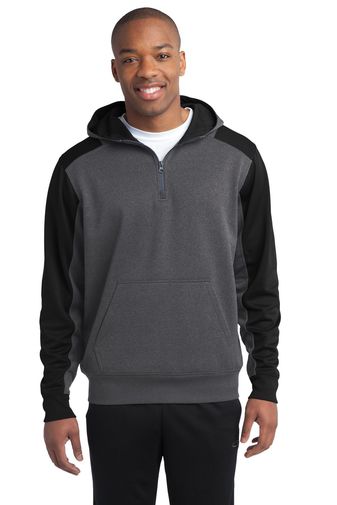 Sport-Tek ® Tech Fleece Colorblock 1/4-Zip Hooded Sweatshirt. ST249