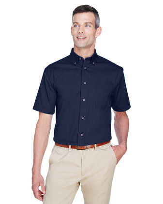 Harriton Men'S Easy Blend&trade; Short-Sleeve Twill Shirt With
