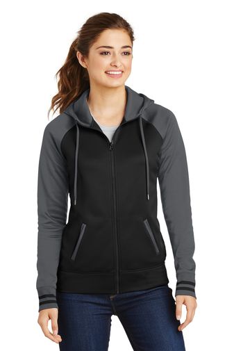 Sport-Tek ® Ladies Sport-Wick ® Varsity Fleece Full-Zip Hooded Jacket. LST236