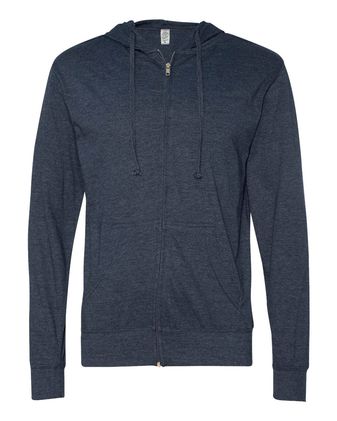 Independent Trading Co. Lightweight Jersey Full-Zip Hooded T-Shirt SS150JZ