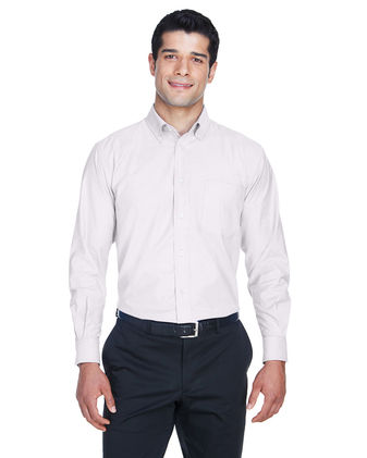 Harriton Men'S Long-Sleeve Oxford With Stain-Release M600