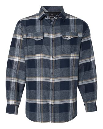 Burnside Snap Front Long Sleeve Plaid Flannel Shirt 8219