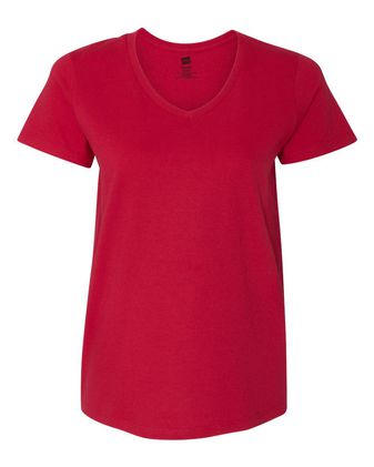 Hanes ComfortSoft® Tagless® Women\'s V-Neck Short Sleeve T-Shirt Sty# 5780