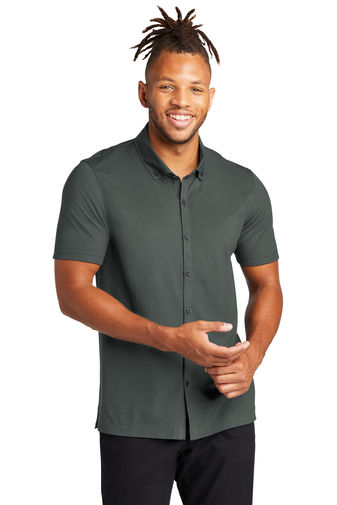 MERCER+METTLE ™ Stretch Pique Full-Button Polo MM1006