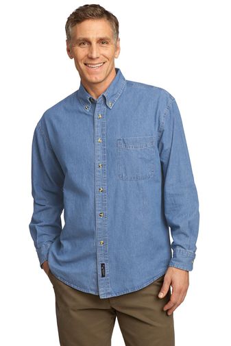 Port & Company ® - Long Sleeve Value Denim Shirt. SP10