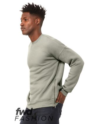 BELLA + CANVAS Fashion Crewneck Sweatshirt with Side Zippers 3946