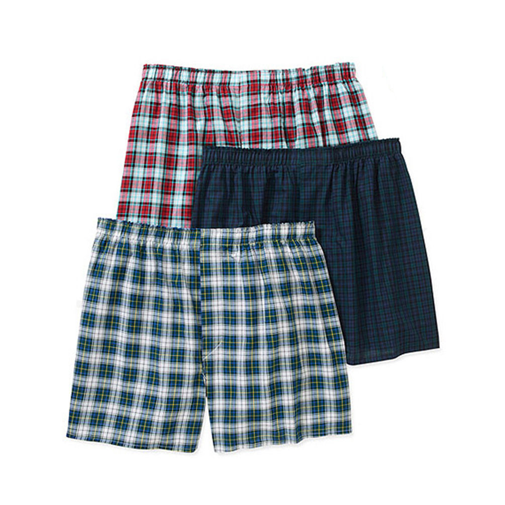 Hanes Mens TAGLESS Woven Boxers with Comfort Flex Waistband 3X-5X 3-Pk ...